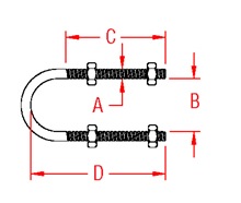 Long U-Bolt Line Drawing